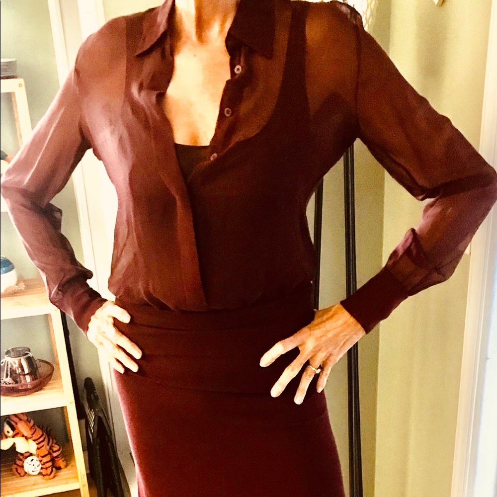 Donna Karan Signature Skirt& Bodysuit Set